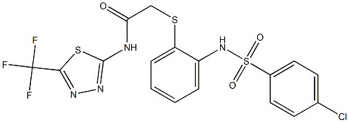 2-[(2-{[(4-chlorophenyl)sulfonyl]amino}phenyl)sulfanyl]-N-[5-(trifluoromethyl)-1,3,4-thiadiazol-2-yl]acetamide