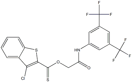  2-[3,5-di(trifluoromethyl)anilino]-2-oxoethyl 3-chlorobenzo[b]thiophene-2-carbothioate