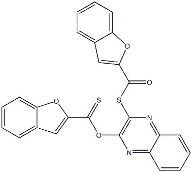 3-[(benzo[b]furan-2-ylcarbonyl)thio]quinoxalin-2-yl benzo[b]furan-2-carbothioate Structure