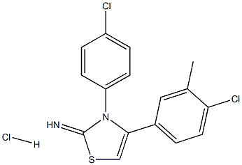 4-(4-chloro-3-methylphenyl)-3-(4-chlorophenyl)-2,3-dihydro-1,3-thiazol-2-imine hydrochloride,,结构式