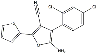 5-amino-4-(2,4-dichlorophenyl)-2-(2-thienyl)-3-furonitrile 结构式