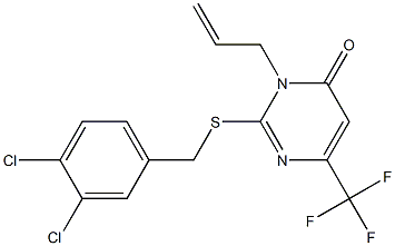 3-allyl-2-[(3,4-dichlorobenzyl)sulfanyl]-6-(trifluoromethyl)-4(3H)-pyrimidinone Struktur