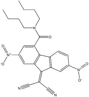 N4,N4-dibutyl-9-(dicyanomethylidene)-2,7-dinitro-9H-fluorene-4-carboxamide 结构式