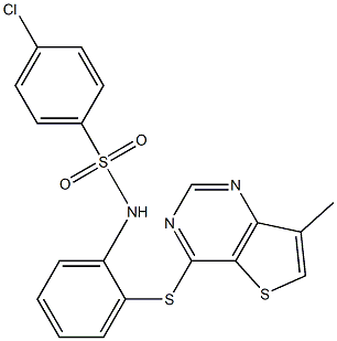 N1-{2-[(7-methylthieno[3,2-d]pyrimidin-4-yl)thio]phenyl}-4-chlorobenzene-1-sulfonamide