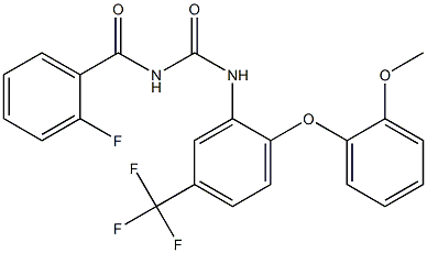 N-(2-fluorobenzoyl)-N'-[2-(2-methoxyphenoxy)-5-(trifluoromethyl)phenyl]urea Struktur