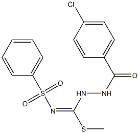 N1-[[2-(4-chlorobenzoyl)hydrazino](methylthio)methylidene]benzene-1-sulfonamide Struktur
