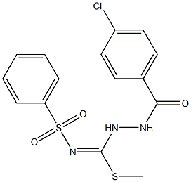 N1-[[2-(4-chlorobenzoyl)hydrazino](methylthio)methylidene]benzene-1-sulfonamide 结构式