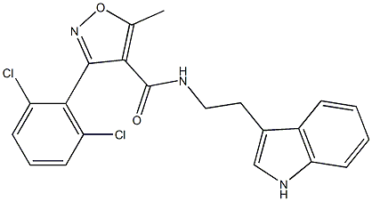 3-(2,6-dichlorophenyl)-N-[2-(1H-indol-3-yl)ethyl]-5-methyl-4-isoxazolecarboxamide Struktur
