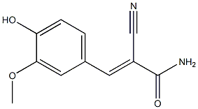2-cyano-3-(4-hydroxy-3-methoxyphenyl)acrylamide Struktur