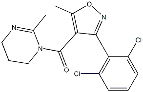 [3-(2,6-dichlorophenyl)-5-methylisoxazol-4-yl](2-methyl-1,4,5,6-tetrahydropyrimidin-1-yl)methanone Struktur
