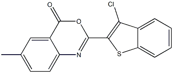 2-(3-chlorobenzo[b]thiophen-2-yl)-6-methyl-4H-3,1-benzoxazin-4-one,,结构式