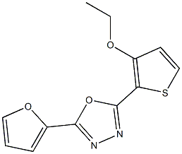 2-(3-ethoxy-2-thienyl)-5-(2-furyl)-1,3,4-oxadiazole Struktur