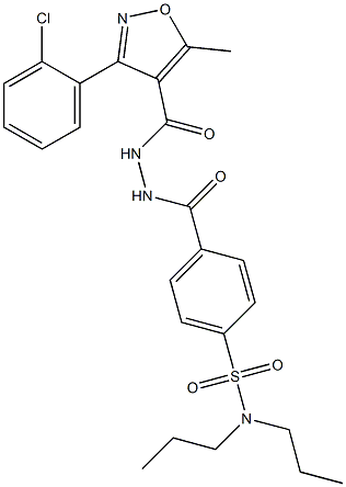 N1,N1-dipropyl-4-[(2-{[3-(2-chlorophenyl)-5-methylisoxazol-4-yl]carbonyl}hydrazino)carbonyl]benzene-1-sulfonamide Structure