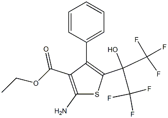 2-Amino-4-phenyl-5-(2,2,2-trifluoro-1-hydroxy-1-trifluoromethyl-ethyl)-thiophene-3-carboxylic acid ethyl ester|