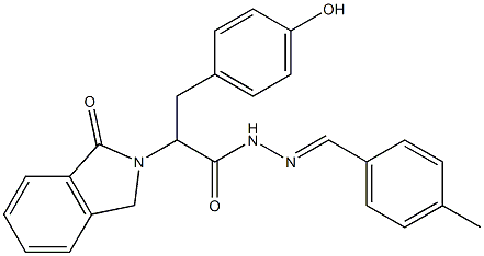 3-(4-hydroxyphenyl)-N'-[(E)-(4-methylphenyl)methylidene]-2-(1-oxo-1,3-dihydro-2H-isoindol-2-yl)propanohydrazide Struktur