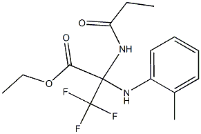ethyl 3,3,3-trifluoro-2-(propionylamino)-2-(2-toluidino)propanoate 结构式