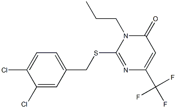 2-[(3,4-dichlorobenzyl)sulfanyl]-3-propyl-6-(trifluoromethyl)-4(3H)-pyrimidinone,,结构式