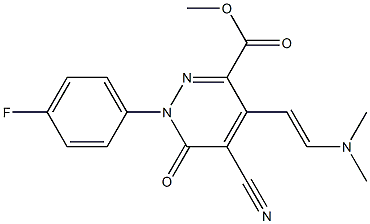 methyl 5-cyano-4-[(E)-2-(dimethylamino)ethenyl]-1-(4-fluorophenyl)-6-oxo-1,6-dihydro-3-pyridazinecarboxylate Structure