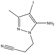 3-(5-amino-4-iodo-3-methyl-1H-pyrazol-1-yl)propanenitrile Structure