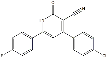 4-(4-chlorophenyl)-6-(4-fluorophenyl)-2-oxo-1,2-dihydro-3-pyridinecarbonitrile,,结构式
