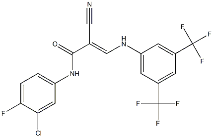 N1-(3-chloro-4-fluorophenyl)-2-cyano-3-[3,5-di(trifluoromethyl)anilino]acrylamide