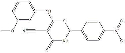 6-(3-methoxyanilino)-2-(4-nitrophenyl)-4-oxo-3,4-dihydro-2H-1,3-thiazine-5-carbonitrile 结构式
