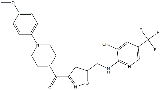 [5-({[3-chloro-5-(trifluoromethyl)-2-pyridinyl]amino}methyl)-4,5-dihydro-3-isoxazolyl][4-(4-methoxyphenyl)piperazino]methanone,,结构式