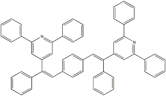 4-(2-{4-[2-(2,6-diphenyl-4-pyridyl)-2-phenylvinyl]phenyl}-1-phenylvinyl)-2, 6-diphenylpyridine 化学構造式
