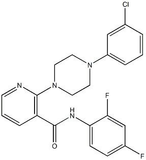  2-[4-(3-chlorophenyl)piperazino]-N-(2,4-difluorophenyl)nicotinamide