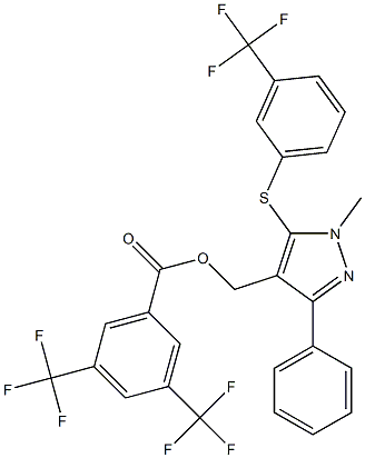 (1-methyl-3-phenyl-5-{[3-(trifluoromethyl)phenyl]sulfanyl}-1H-pyrazol-4-yl)methyl 3,5-bis(trifluoromethyl)benzenecarboxylate