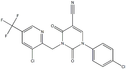 1-(4-chlorophenyl)-3-{[3-chloro-5-(trifluoromethyl)-2-pyridinyl]methyl}-2,4-dioxo-1,2,3,4-tetrahydro-5-pyrimidinecarbonitrile