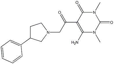  6-amino-1,3-dimethyl-5-[2-(3-phenyl-1-pyrrolidinyl)acetyl]-2,4(1H,3H)-pyrimidinedione