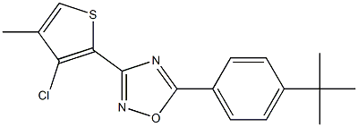 5-[4-(tert-butyl)phenyl]-3-(3-chloro-4-methyl-2-thienyl)-1,2,4-oxadiazole,,结构式