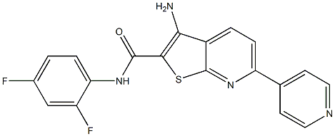 3-amino-N-(2,4-difluorophenyl)-6-(4-pyridinyl)thieno[2,3-b]pyridine-2-carboxamide Structure