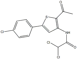 N1-[2-acetyl-5-(4-chlorophenyl)-3-thienyl]-2,2-dichloroacetamide Structure