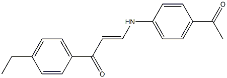 3-(4-acetylanilino)-1-(4-ethylphenyl)prop-2-en-1-one,,结构式