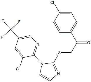 1-(4-chlorophenyl)-2-({1-[3-chloro-5-(trifluoromethyl)-2-pyridinyl]-1H-imidazol-2-yl}sulfanyl)-1-ethanone|