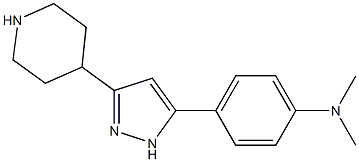 N,N-dimethyl-4-[3-(4-piperidinyl)-1H-pyrazol-5-yl]aniline Structure