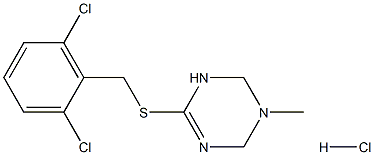 6-[(2,6-dichlorobenzyl)thio]-3-methyl-1,2,3,4-tetrahydro-1,3,5-triazine hydrochloride Structure