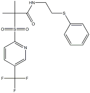 N1-[2-(phenylthio)ethyl]-2-methyl-2-{[5-(trifluoromethyl)-2-pyridyl]sulfonyl}propanamide Struktur