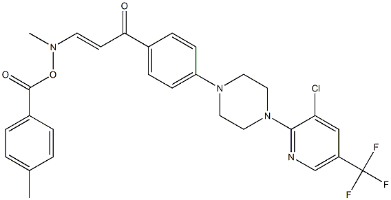 1-(4-{4-[3-chloro-5-(trifluoromethyl)-2-pyridinyl]piperazino}phenyl)-3-{methyl[(4-methylbenzoyl)oxy]amino}-2-propen-1-one Structure