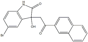 5-bromo-3-hydroxy-3-[2-(2-naphthyl)-2-oxoethyl]indolin-2-one 化学構造式
