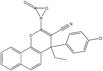 ethyl N-[4-(4-chlorophenyl)-3-cyano-4H-benzo[h]chromen-2-yl]iminoformate Struktur