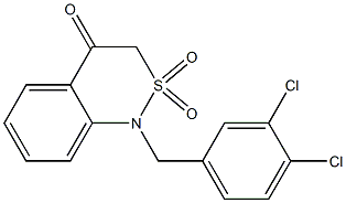 1-(3,4-dichlorobenzyl)-1,2,3,4-tetrahydro-2lambda~6~,1-benzothiazine-2,2,4-trione Structure