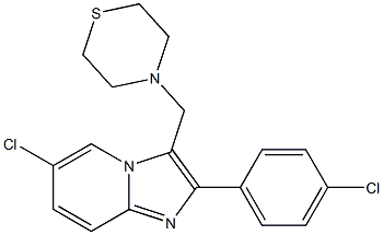 6-chloro-2-(4-chlorophenyl)-3-(1,4-thiazinan-4-ylmethyl)imidazo[1,2-a]pyridine