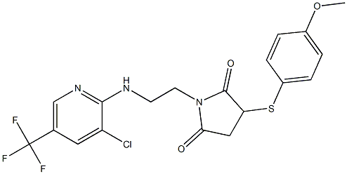 1-(2-{[3-chloro-5-(trifluoromethyl)-2-pyridinyl]amino}ethyl)-3-[(4-methoxyphenyl)sulfanyl]dihydro-1H-pyrrole-2,5-dione,,结构式