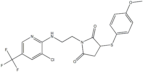 1-(2-{[3-chloro-5-(trifluoromethyl)-2-pyridinyl]amino}ethyl)-3-[(4-methoxyphenyl)sulfanyl]dihydro-1H-pyrrole-2,5-dione