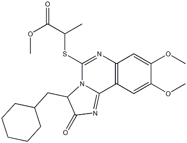  methyl 2-{[3-(cyclohexylmethyl)-8,9-dimethoxy-2-oxo-2,3-dihydroimidazo[1,2-c]quinazolin-5-yl]sulfanyl}propanoate