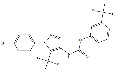 N-[1-(4-chlorophenyl)-5-(trifluoromethyl)-1H-pyrazol-4-yl]-N'-[3-(trifluoromethyl)phenyl]urea Structure