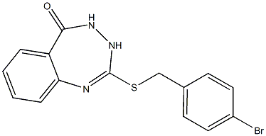 2-[(4-bromobenzyl)thio]-4,5-dihydro-3H-1,3,4-benzotriazepin-5-one,,结构式